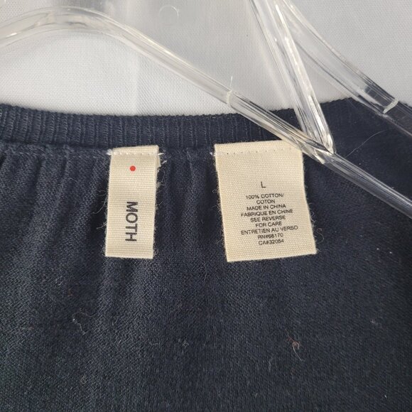 Anthropologie Moth Cafe Waterfall Open Front Longline Cardigan Sweater Size L - Picture 2 of 4